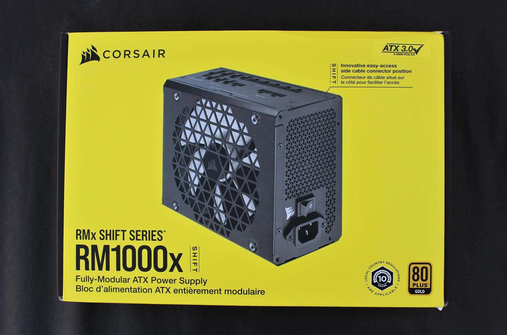  Corsair RM1000x Shift Fully Modular ATX Power Supply - Modular  Side Interface - ATX 3.0 & PCIe 5.0 Compliant - Zero RPM Fan Mode -  105°C-Rated Capacitors - 80 Plus Gold Efficiency - Black : Electronics