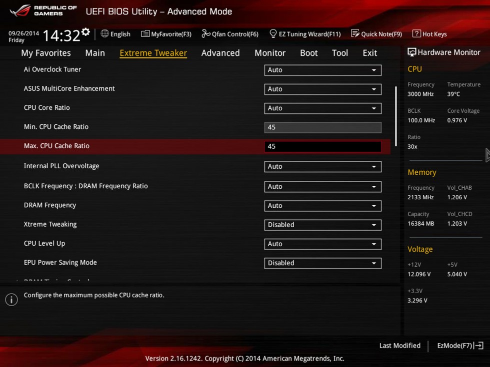 5960X CPU Cache Ratio