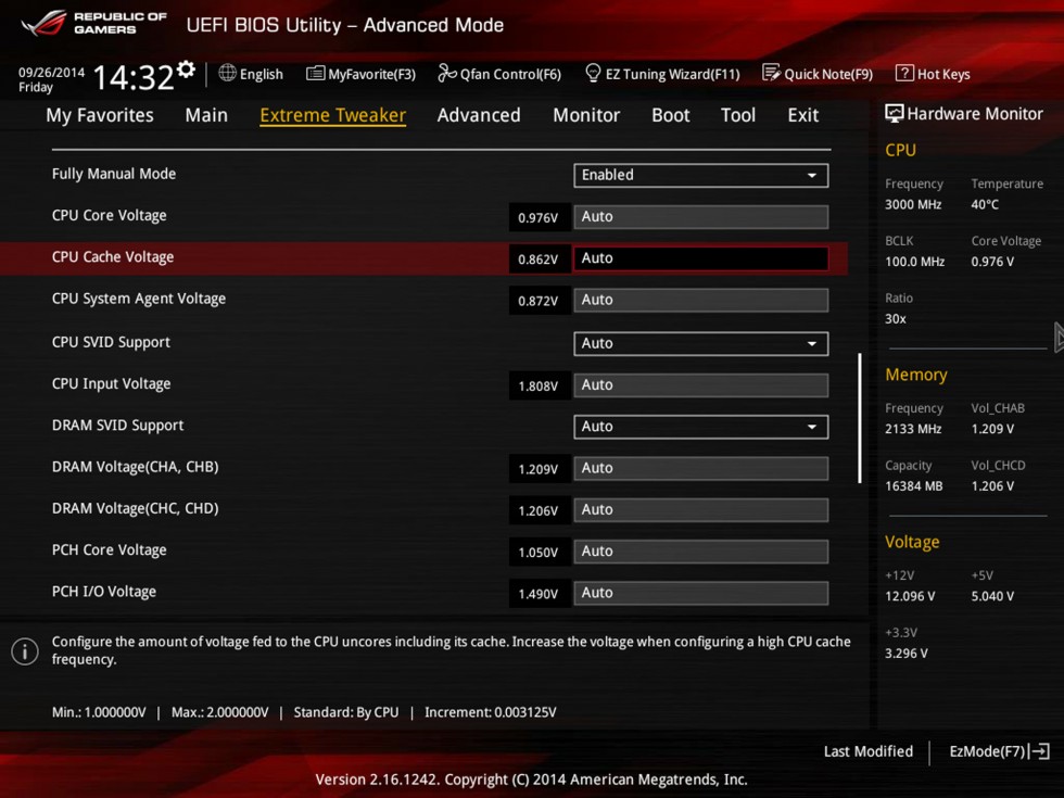 5960X CPU Cache Voltage